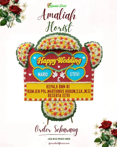 Karangan Papan Bunga Pernikahan di Bondowoso Kota